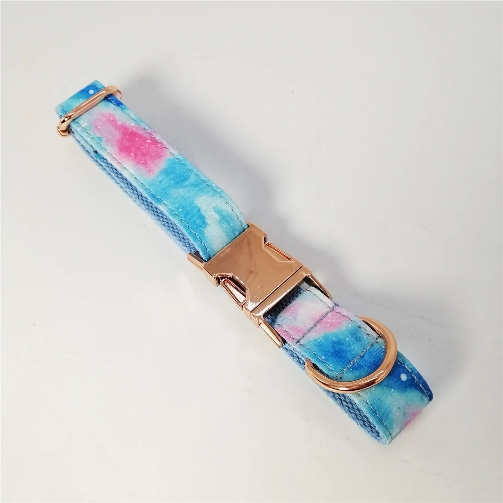Colorful Personalized Dog Collar and Leash Set