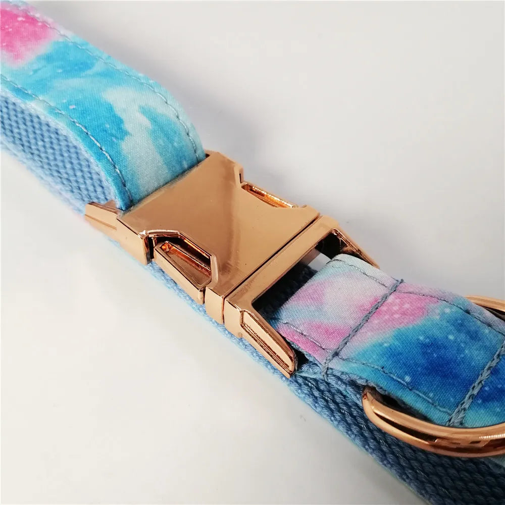 Colorful Personalized Dog Collar and Leash Set