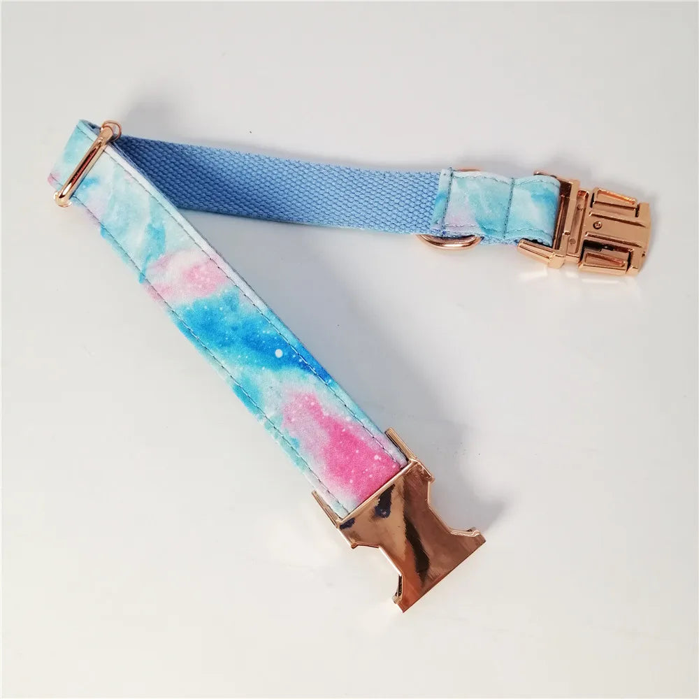 Colorful Personalized Dog Collar and Leash Set