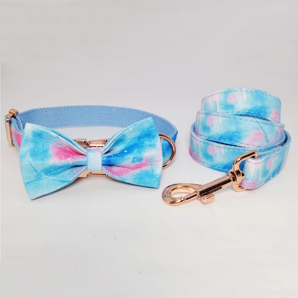 Colorful Personalized Dog Collar and Leash Set