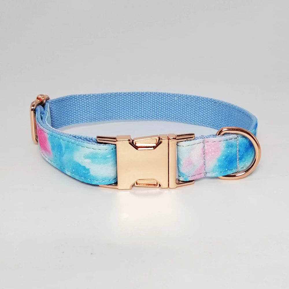 Colorful Personalized Dog Collar and Leash Set