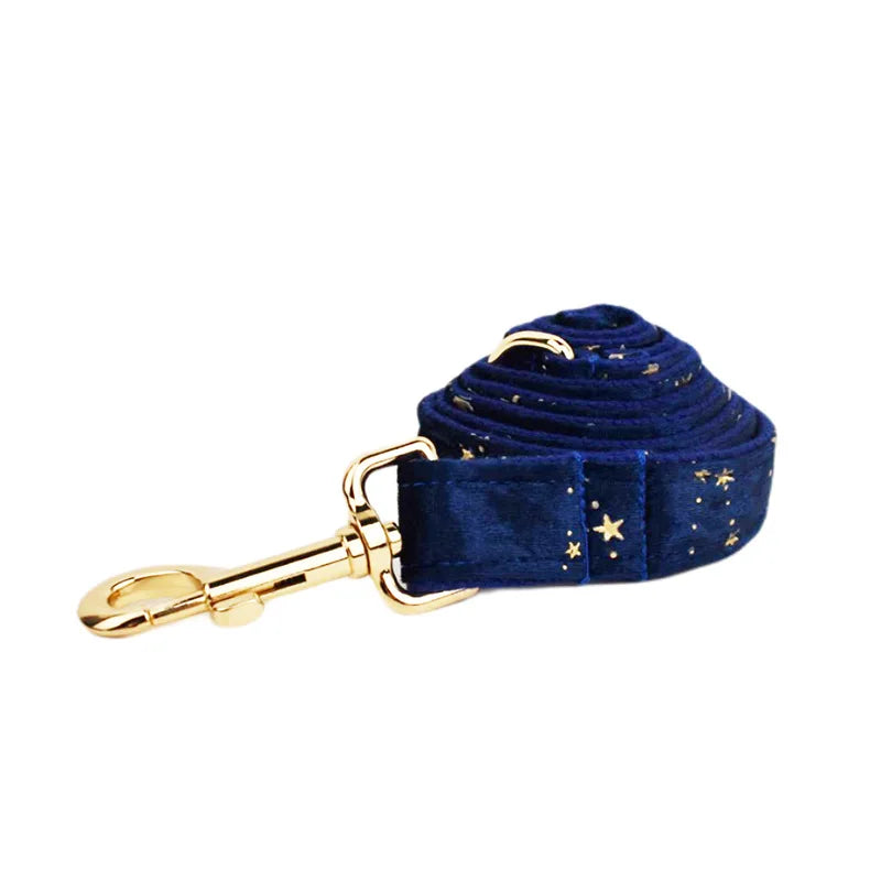 Navy Blue Star Dog Set - Custom Name Tag