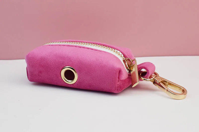 Rose Red Velvet Pet Collar And Leash Set