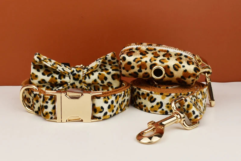 Leopard Print - Pet Collar Leashes & Harness Set