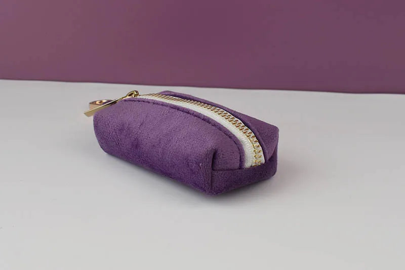 Deep Purple Velvet Pet Collar And Leash Set With Custom Engraved Nameplate