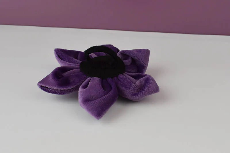 Deep Purple Velvet Pet Collar And Leash Set With Custom Engraved Nameplate