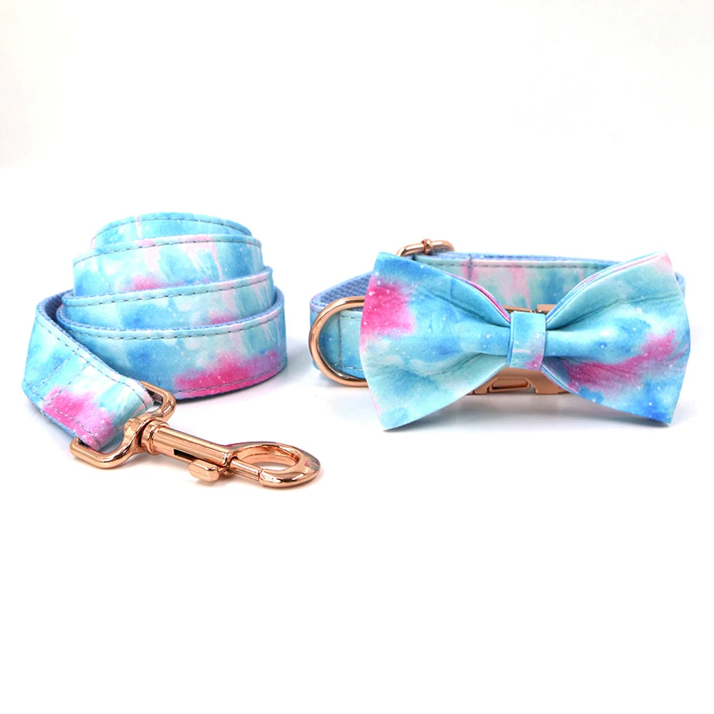 Colorful Personalized Dog Collar and Leash Set