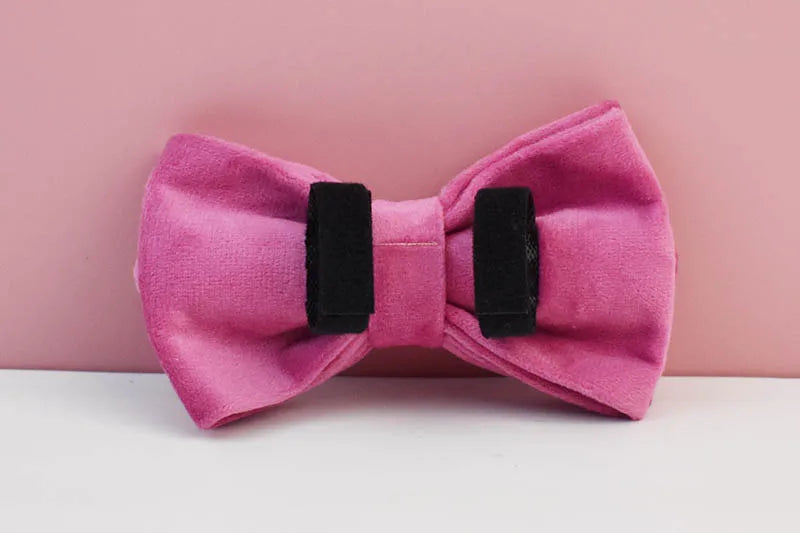 Rose Red Velvet Pet Collar And Leash Set
