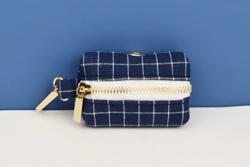 Dark Blue Check Pet Collar Set