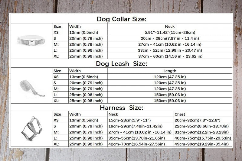 Lilac Dog Collar Harness Leash Set - Custom Engraved Nameplate