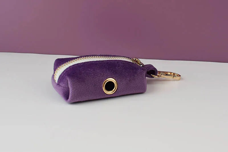 Deep Purple Velvet Pet Collar And Leash Set With Custom Engraved Nameplate