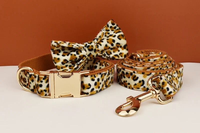 Leopard Print - Pet Collar Leashes & Harness Set