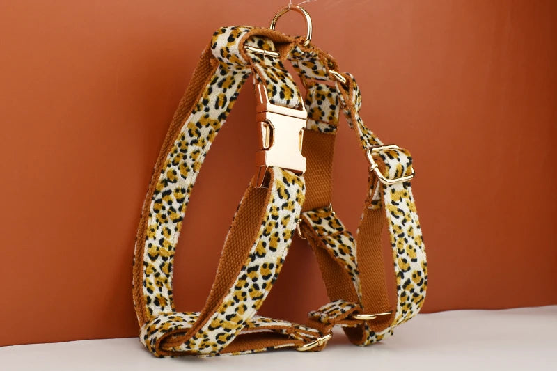 Leopard Print - Pet Collar Leashes & Harness Set