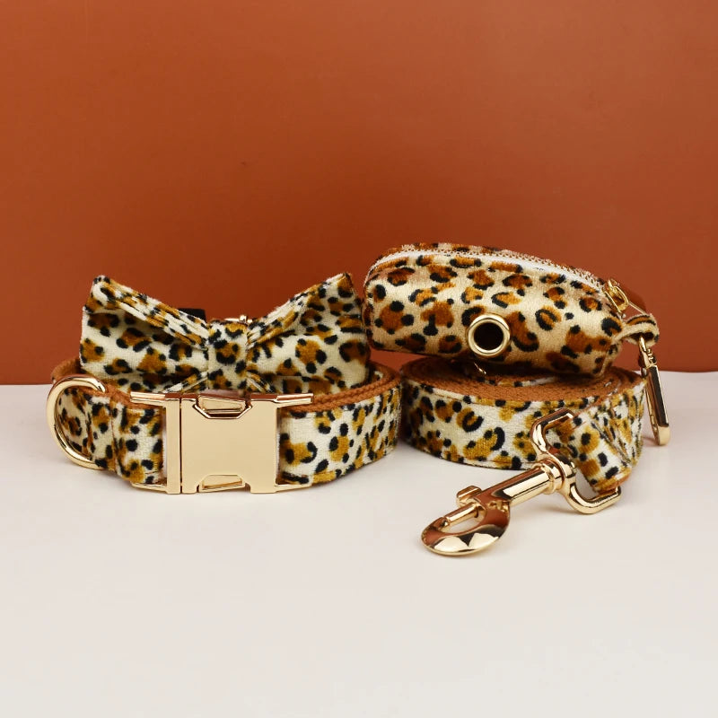 Leopard Print - Pet Collar Leashes & Harness Set