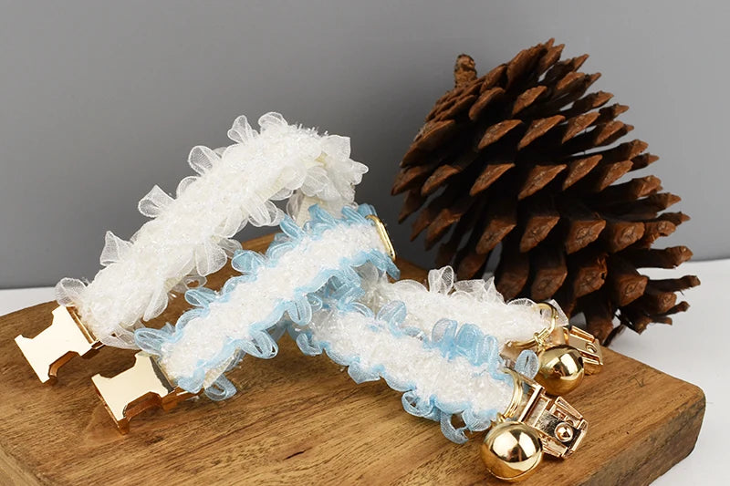 Lace Cat Collar - Personalized Customized Name With Bell