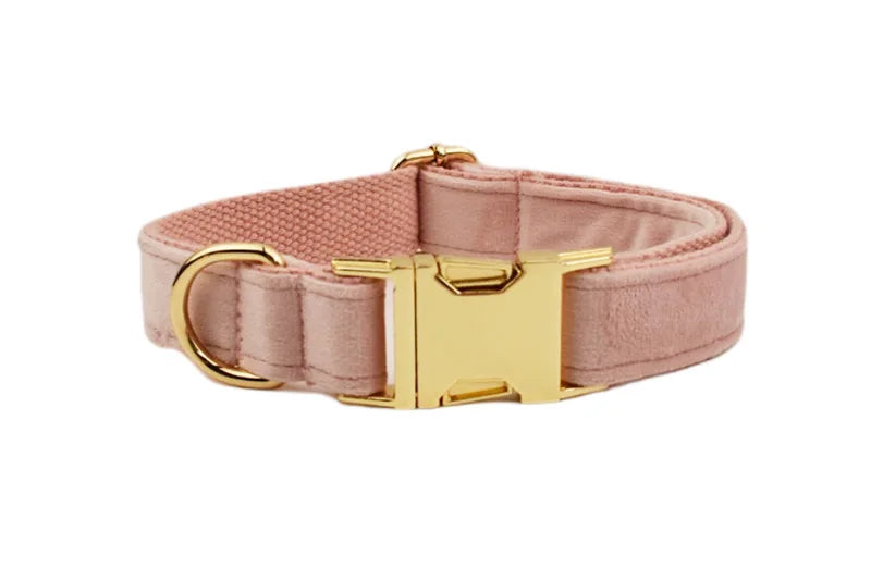 Light Pink Velvet Pet Dog Harness And Leash Set