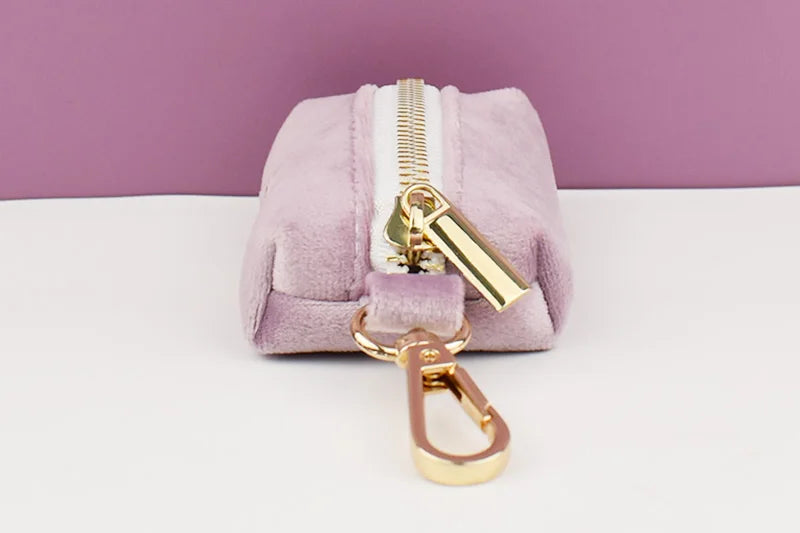 Light Purple Velvet Dog Collar And Leash Set - Custom Engraved Nameplate