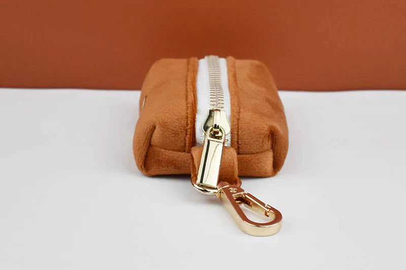 Tan Velvet Pet Collar And Leash Set - Custom Engraved Name