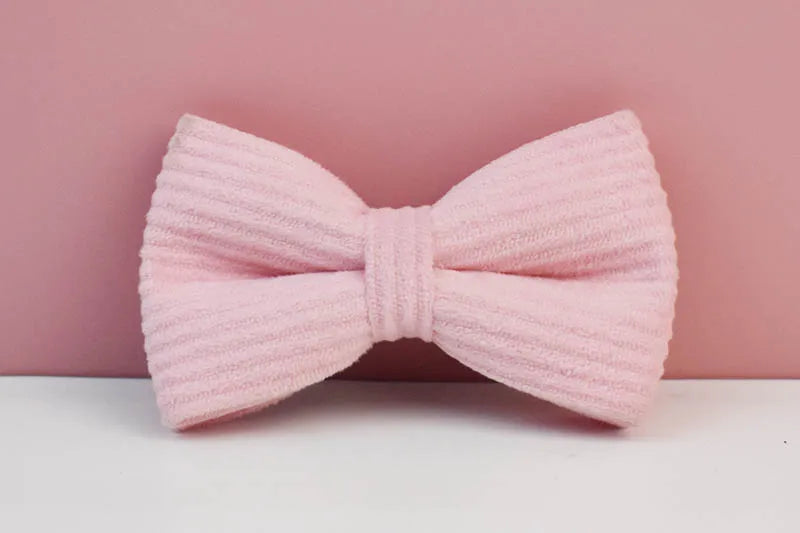 Pink Corduroy Pet Collar And Leash Set with Custom Engraved Nameplate