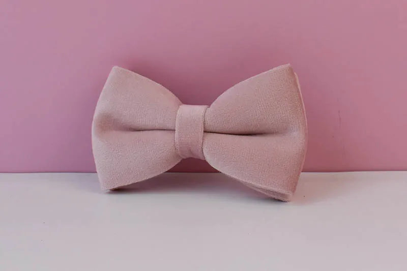 Pale Pink Velvet Dog Collar And Leash Set
