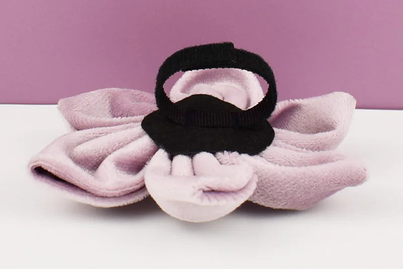 Light Purple Velvet Dog Collar And Leash Set - Custom Engraved Nameplate