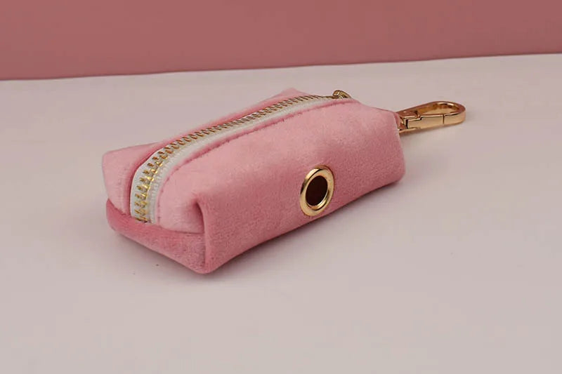 Pink Velvet Pet Collar & Leash Set with Custom Engraved Nameplate