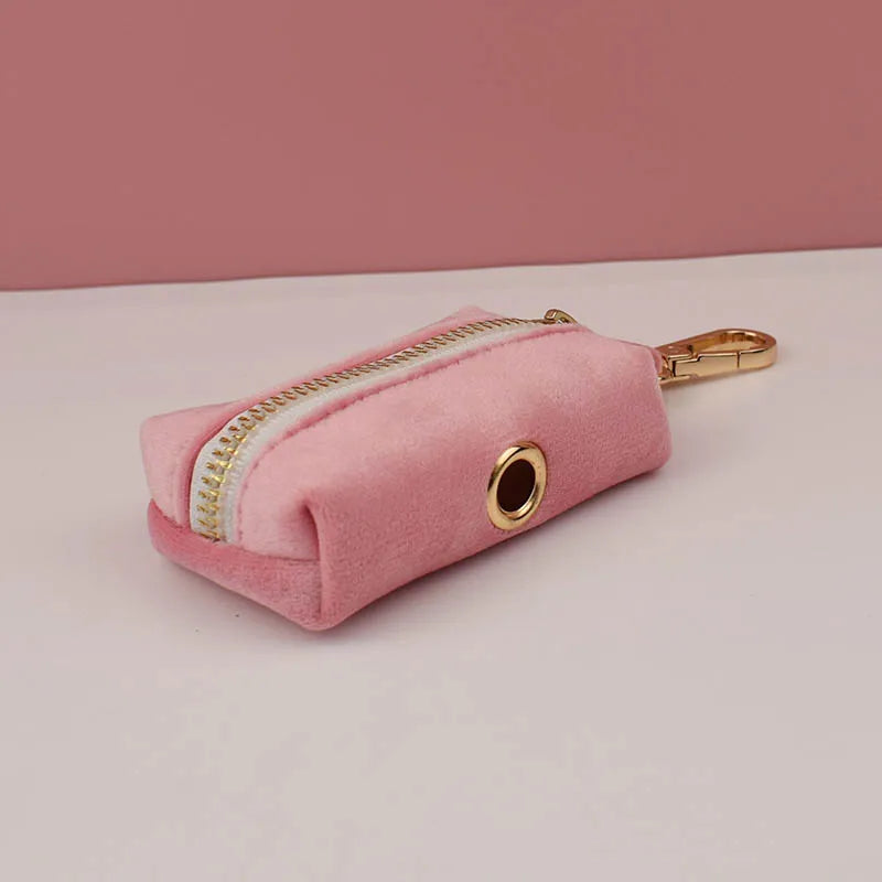 Pink Velvet Pet Collar & Leash Set with Custom Engraved Nameplate