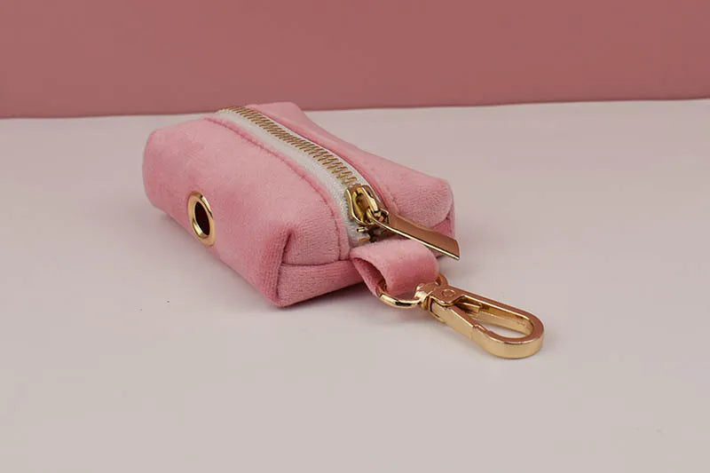 Pink Velvet Pet Collar & Leash Set with Custom Engraved Nameplate