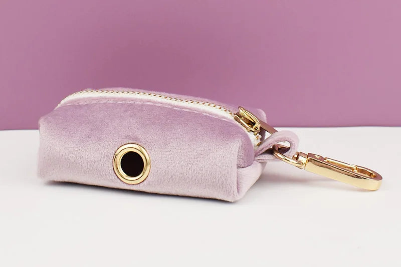 Light Purple Velvet Dog Collar And Leash Set - Custom Engraved Nameplate