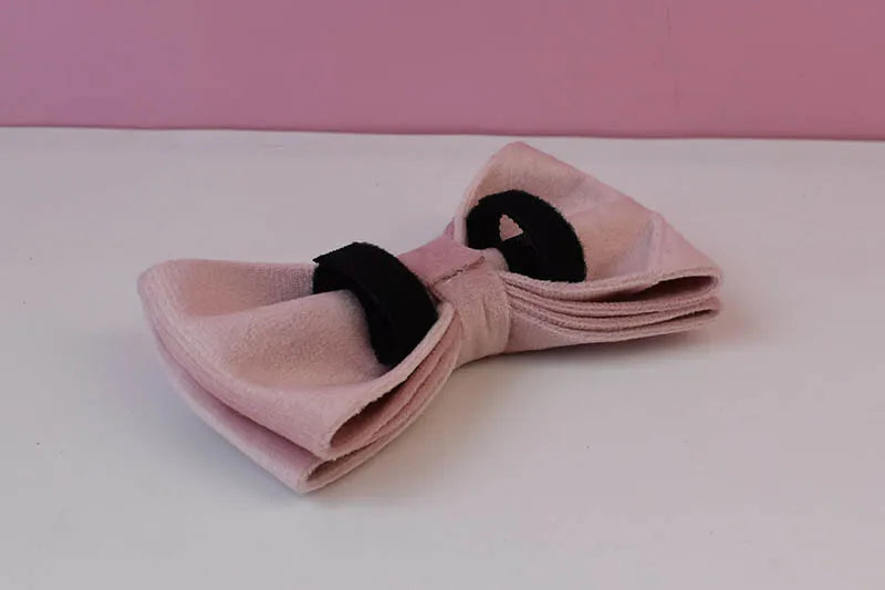 Pale Pink Velvet Dog Collar And Leash Set